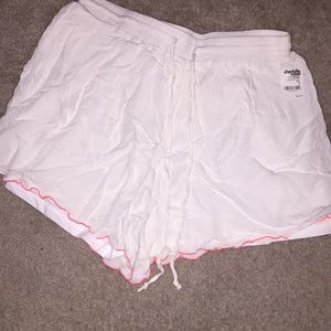 Charlotte Russe coral accent white shorts new